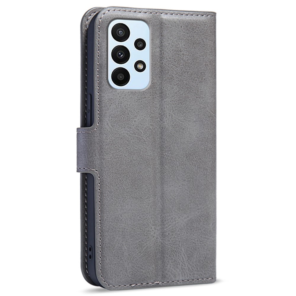 For Samsung Galaxy A23 5G Flip Folio Wallet Case PU Leather Stand Magnetic Clasp Shockproof Cover - Grey-7