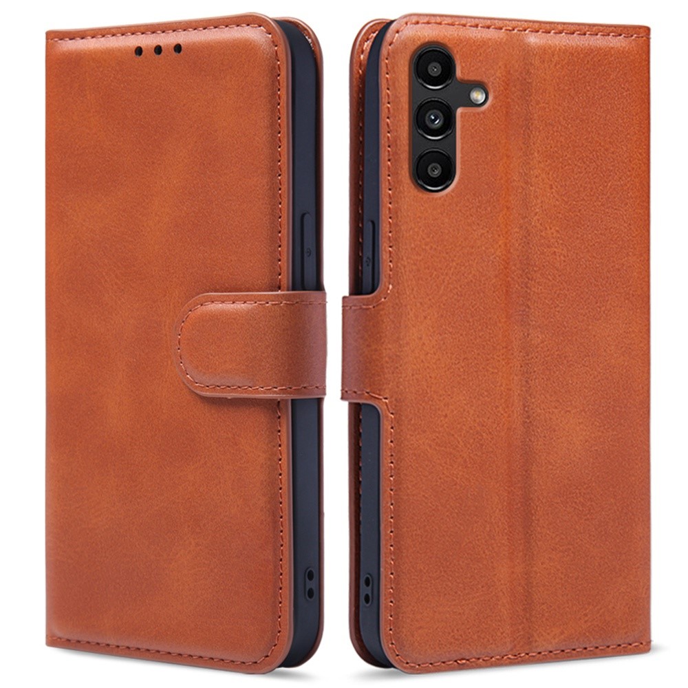 For Samsung Galaxy A13 5G PU Leather Wallet Flip Phone Case Stand Function Inner TPU Anti-Scratch Full Body Protective Cover - Brown-1