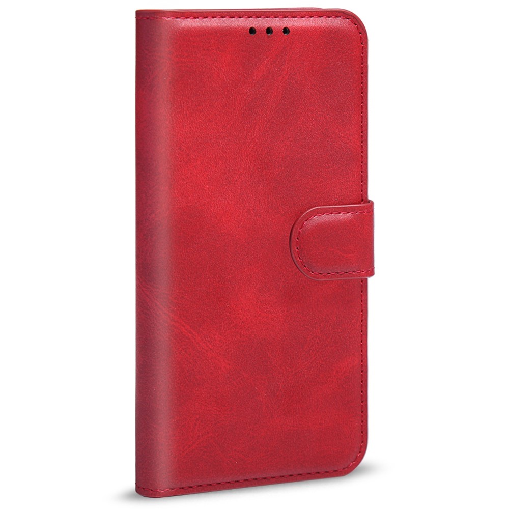 For Samsung Galaxy A33 5G PU Leather Wallet Flip Cover Magnetic Closure Stand Folio Phone Case - Red-6