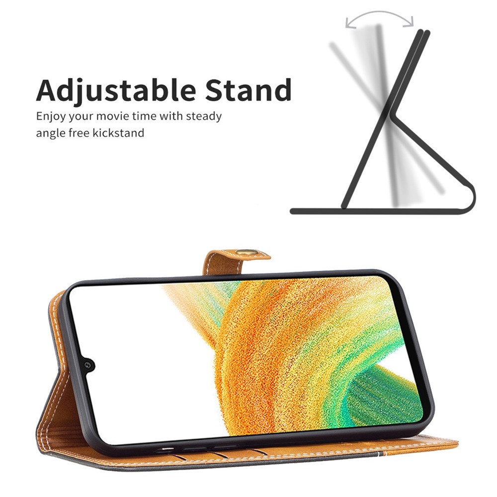 BINFEN COLOR BF Leather Series-8 for Samsung Galaxy S20 Plus 5G/4G Ultra Slim Precise Cutouts Phone Cover 12 Style Double Stitching Lines Splicing Leather Case Card Holder Stand - Black-3