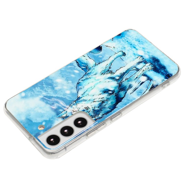 For Samsung Galaxy S22 5G Shell Pattern IMD Phone Drop-proof Case Soft TPU 2.0mm Thickened Anti-Scratch Back Cover - Snow Wolf-2