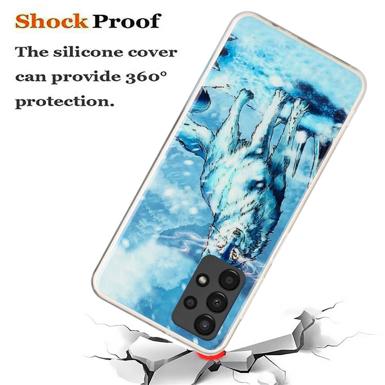For Samsung Galaxy A32 5G / Galaxy M32 5G Shell Pattern IMD TPU Phone Case 2.0mm Thickened Anti-Scratch Drop-proof Cover - Snow Wolf-3