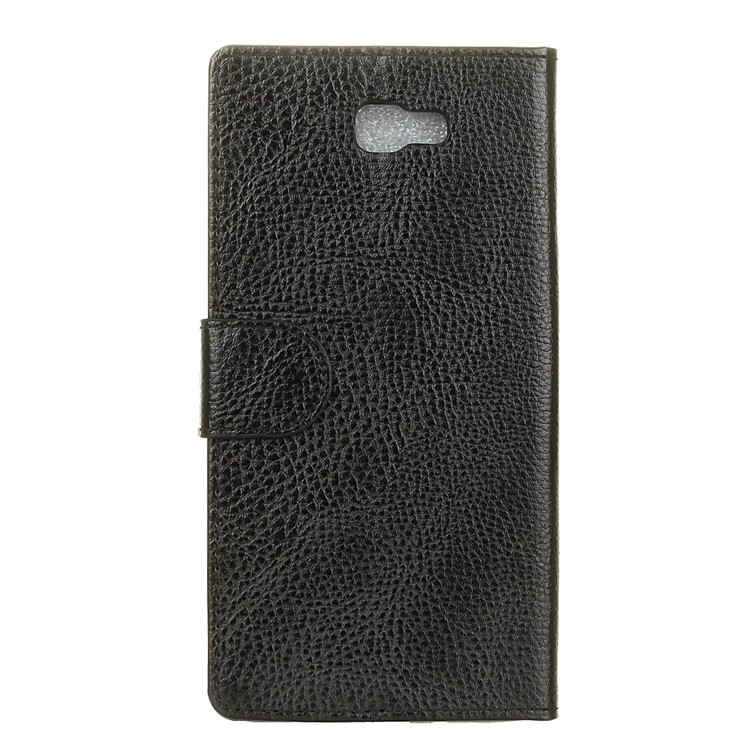 Litchi Skin Leather Wallet Case for Samsung Samsung Galaxy On7 2016/J7 Prime - Black-2