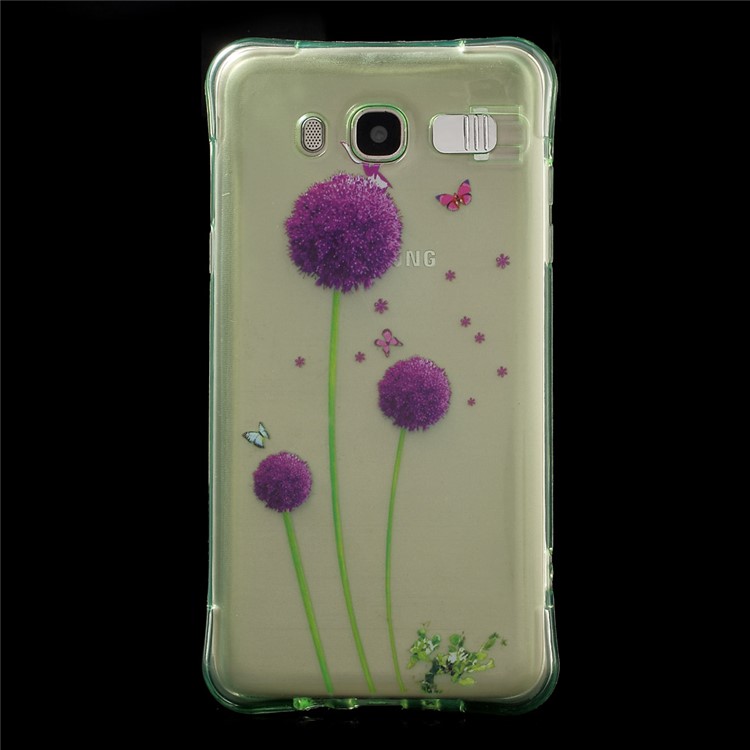 Incoming Call Flash TPU Case for Samsung Galaxy J7 (2016) SM-J710 - Purple Dandelions-1