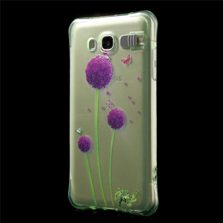 Incoming Call Flash TPU Case for Samsung Galaxy J7 (2016) SM-J710 - Purple Dandelions-3