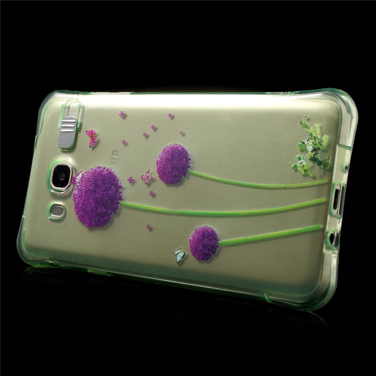 Incoming Call Flash TPU Case for Samsung Galaxy J7 (2016) SM-J710 - Purple Dandelions-4