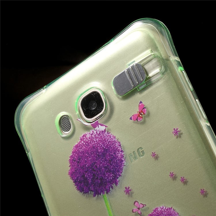 Incoming Call Flash TPU Case for Samsung Galaxy J7 (2016) SM-J710 - Purple Dandelions-6