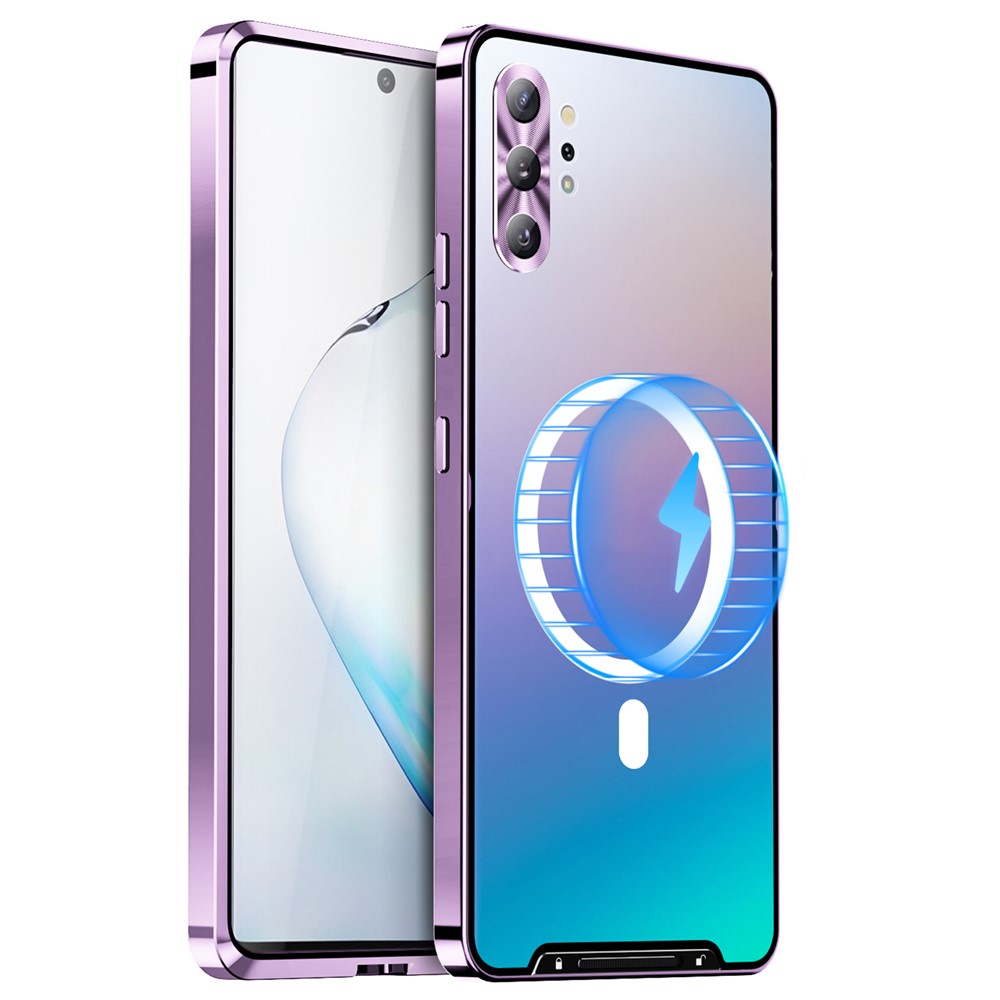 Anti-scratch Phone Cover For Samsung Galaxy Note 10 Plus 4G Metal Edge + Lens Protection Matte Phone Case - Purple