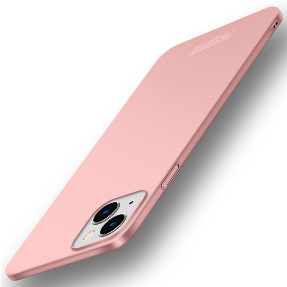 PINWUYO PC Series for iPhone 13 mini 5.4 inch Slim Thin Case Matte Hard PC Phone Cover with Magnetic Ring Holder - Rose Gold