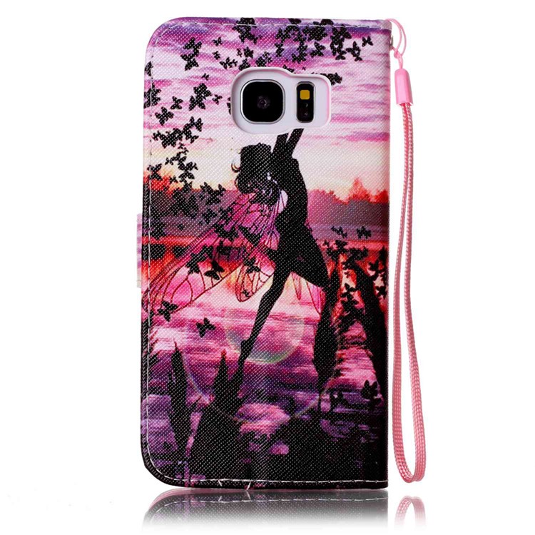 Wallet Leather Phone Case for Samsung Galaxy S7 edge SM-G935 - Dancing Girl-3