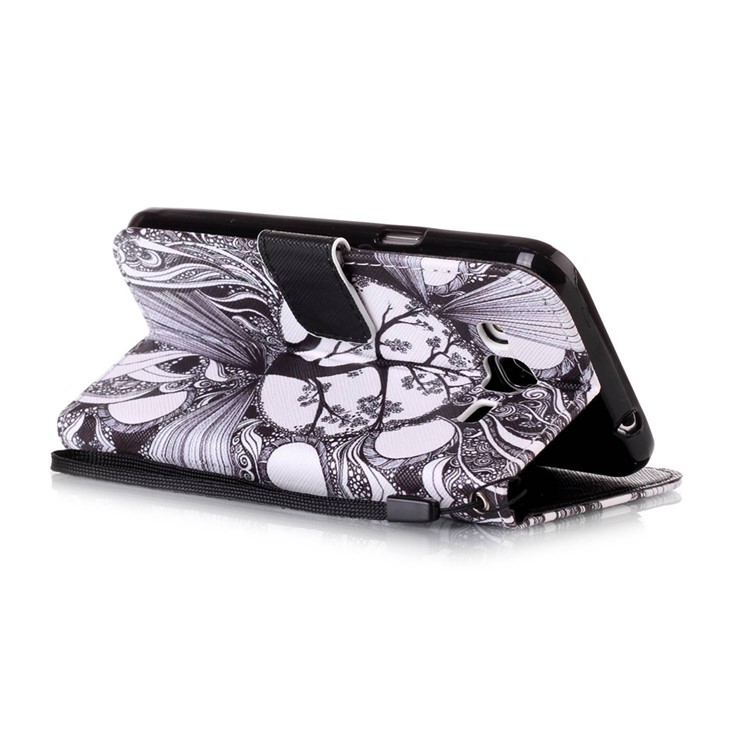 Pattern Printing Leather Wallet Stand Case for Samsung Galaxy J3 (2016) / J3 - Abstract Tree Pattern-4