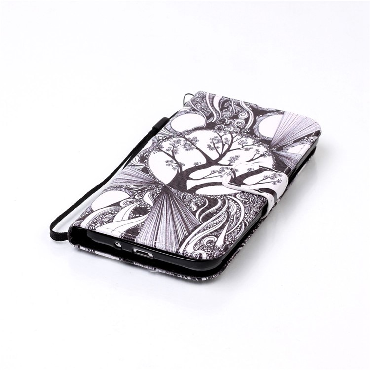 Pattern Printing Leather Wallet Stand Case for Samsung Galaxy J3 (2016) / J3 - Abstract Tree Pattern-5