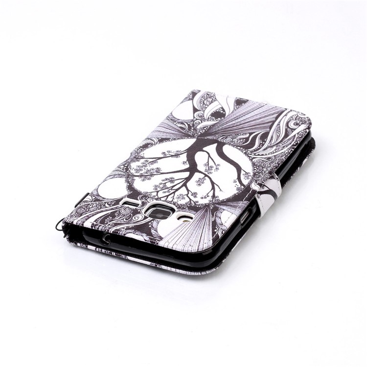 Pattern Printing Leather Wallet Stand Case for Samsung Galaxy J3 (2016) / J3 - Abstract Tree Pattern-6
