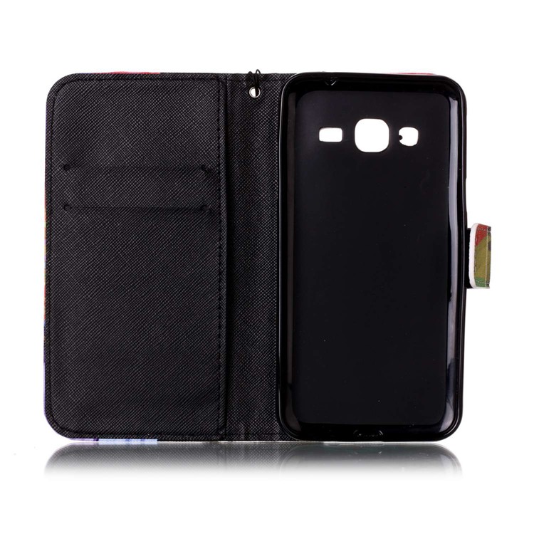 Pattern Printing Leather Wallet Stand Case for Samsung Galaxy J3 (2016) / J3 - Abstract Tree Pattern-8