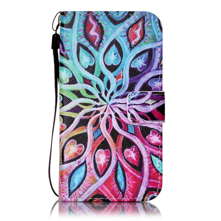 Pattern Printing Leather Card Holder Case for Samsung Galaxy J3 (2016) / J3 - Hearts and Vines-2