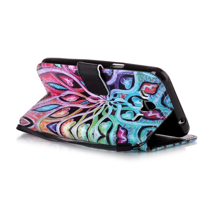 Pattern Printing Leather Card Holder Case for Samsung Galaxy J3 (2016) / J3 - Hearts and Vines-4