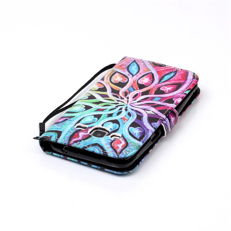 Pattern Printing Leather Card Holder Case for Samsung Galaxy J3 (2016) / J3 - Hearts and Vines-6