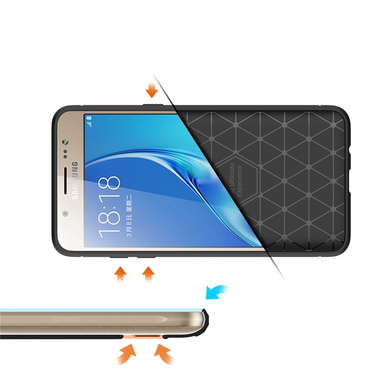 Carbon Fibre Brushed TPU Case for Samsung Galaxy J5 (2016) SM-J510 - Black-7