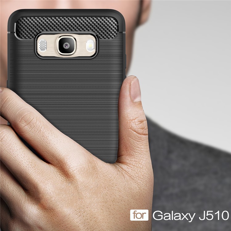 Carbon Fibre Brushed TPU Case for Samsung Galaxy J5 (2016) SM-J510 - Black-8