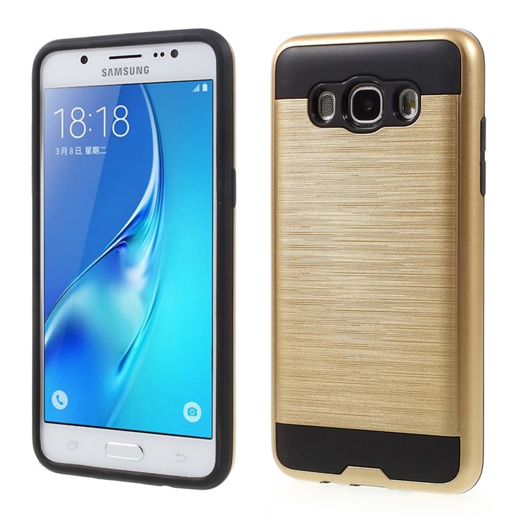 

Щеткой Для ПК + TPU Для Samsung Galaxy J5 (2016) SM-J510 - Золото, Galaxy J5 (2016)