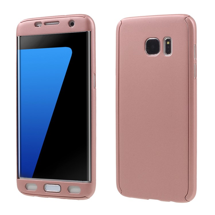 

2-в-1 Полная Защита Корпуса ПК Для Галактики Samsung S7 Edge G935 + Защитная Пленка Для Экрана - Розовое Золото
