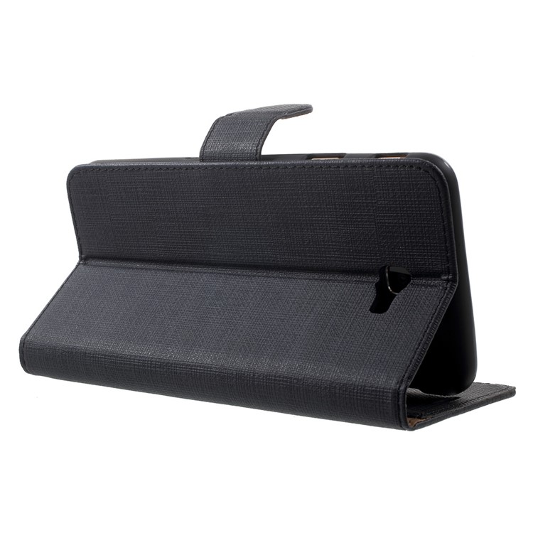 Cloth Texture Wallet Leather Flip Case for Samsung Galaxy On7(2016) / J7 Prime - Black-4
