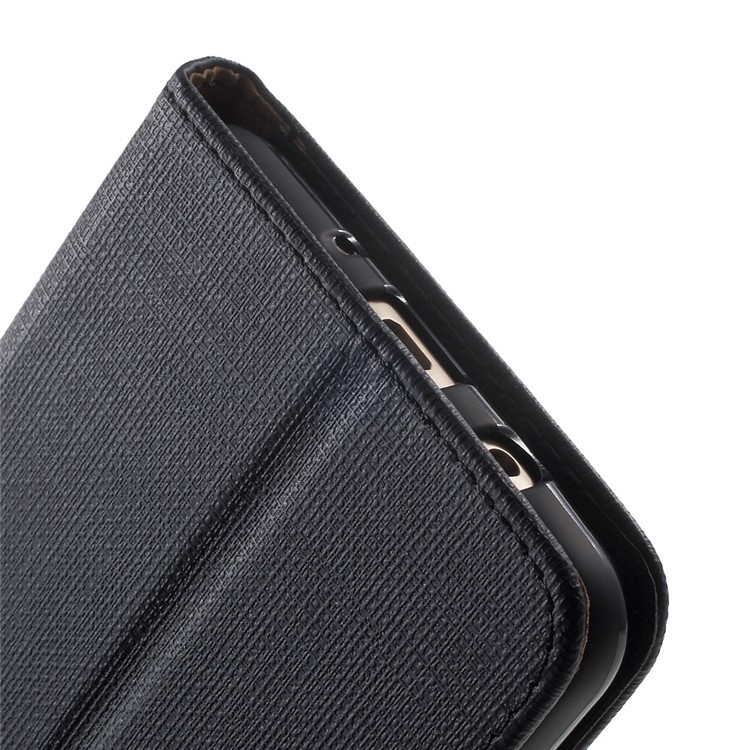 Cloth Texture Wallet Leather Flip Case for Samsung Galaxy On7(2016) / J7 Prime - Black-9