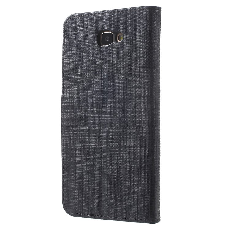Cloth Texture Wallet Leather Flip Case for Samsung Galaxy On5 2016 / J5 Prime - Black-2