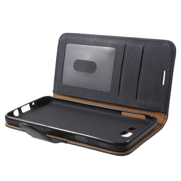 Cloth Texture Wallet Leather Flip Case for Samsung Galaxy On5 2016 / J5 Prime - Black-6
