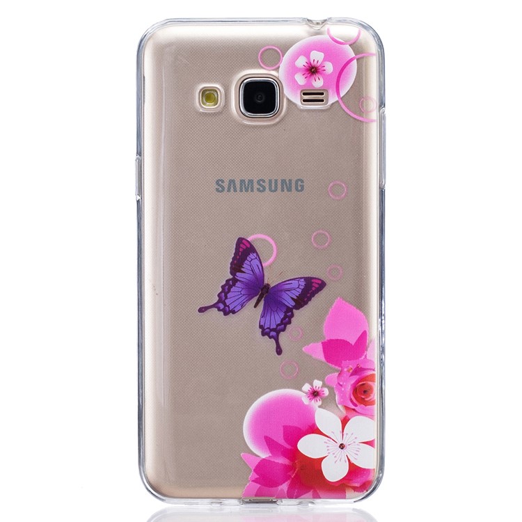 

Embossed Gel TPU Case for Samsung Galaxy J3 (2016) / J3 - Butterfly and Blossom