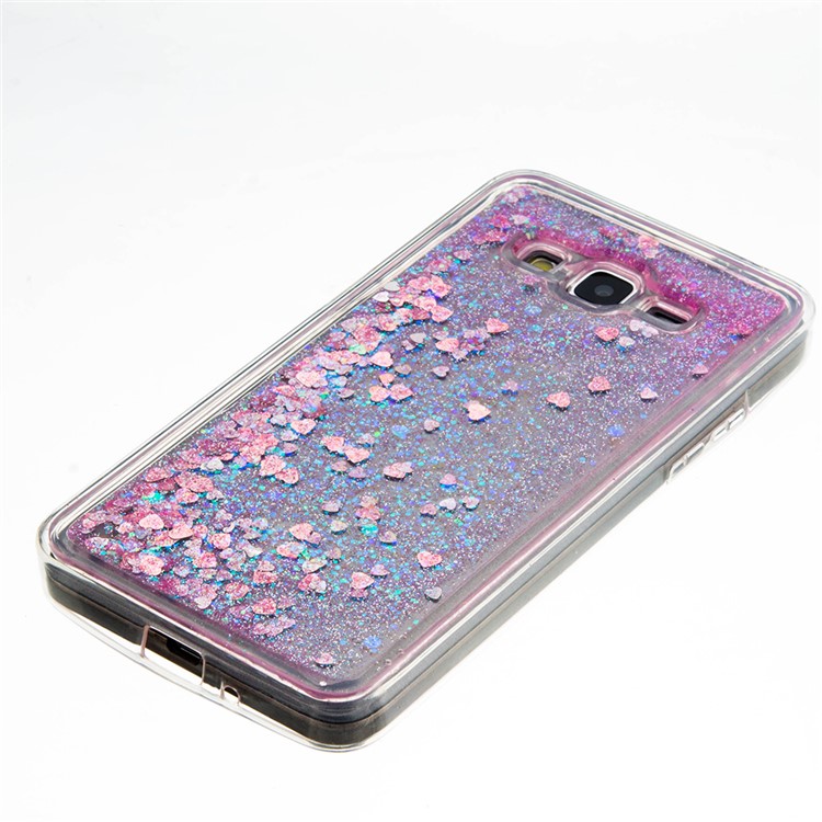 Floating Liquid Bling Glitter Powder TPU Phone Shell for Samsung Galaxy Grand Prime SM-G530 - Pink / Green-5