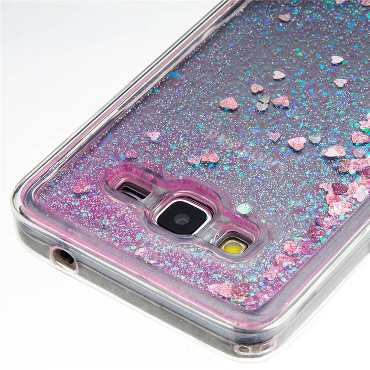 Floating Liquid Bling Glitter Powder TPU Phone Shell for Samsung Galaxy Grand Prime SM-G530 - Pink / Green-6