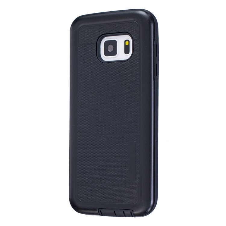 Dot Texture Hybrid PC + TPU Phone Case for Samsung Galaxy S7 G930 - Black-2