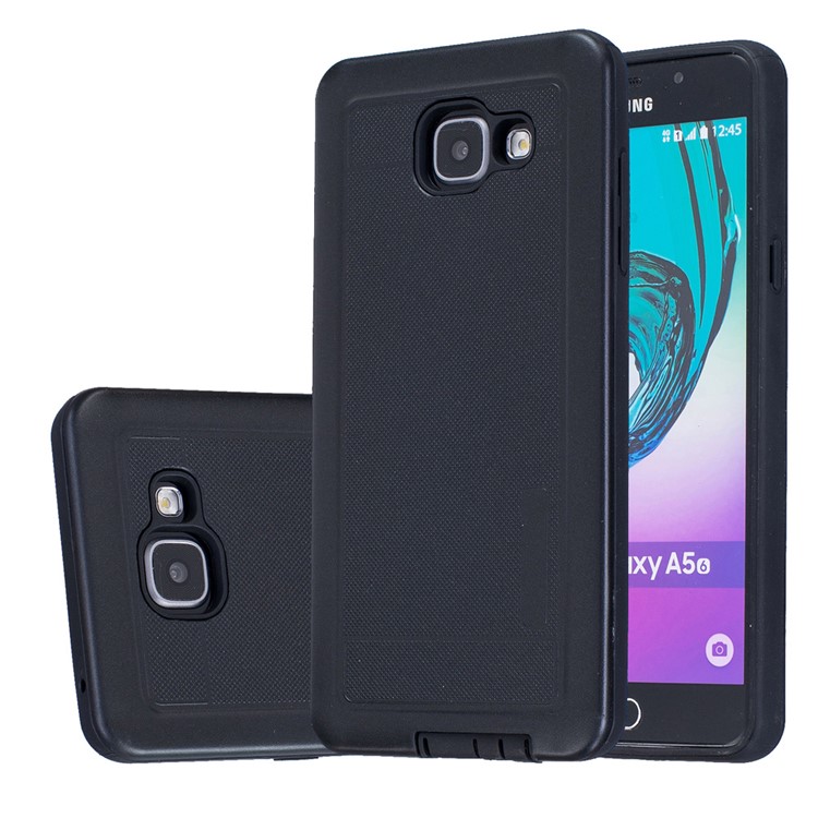 Dot Grain Hybrid Dual Layer PC + TPU Case for Samsung Galaxy A5 SM-A510F (2016) - Black-1