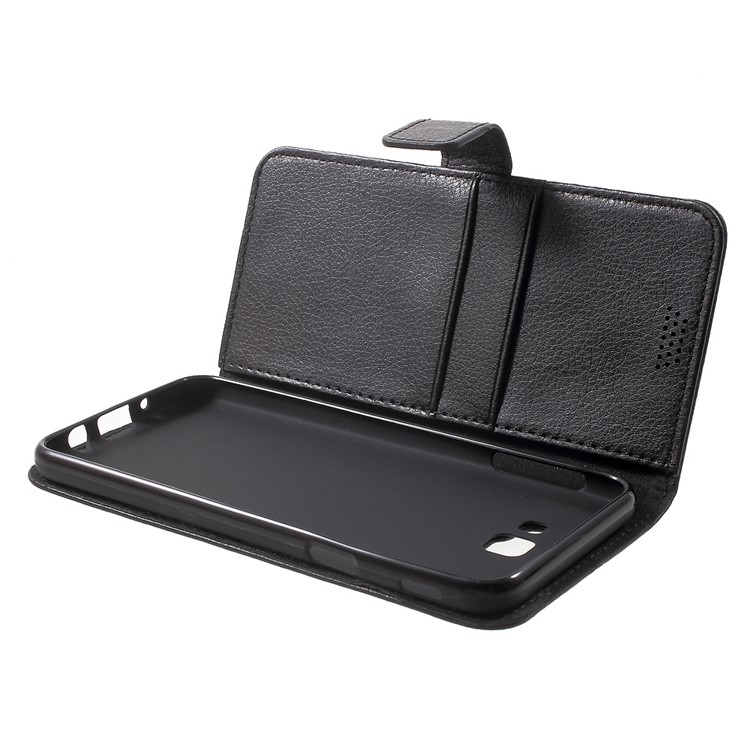 Litchi Texture Wallet Leather Case for Samsung Galaxy J5 Prime / On5 2016 - Black-6