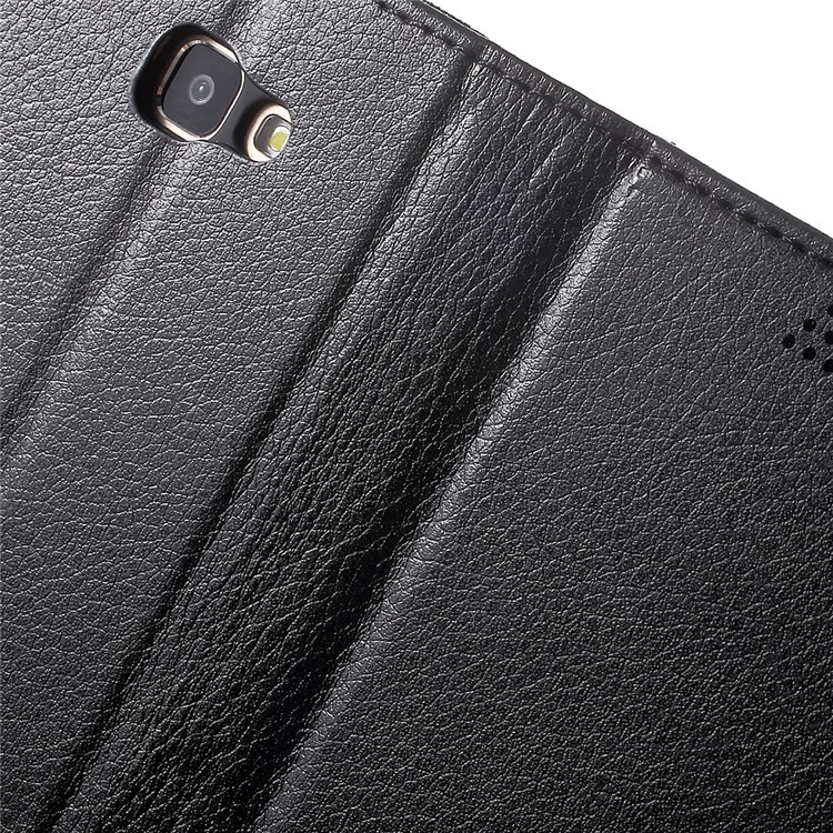 Litchi Texture Wallet Leather Case for Samsung Galaxy J5 Prime / On5 2016 - Black-7
