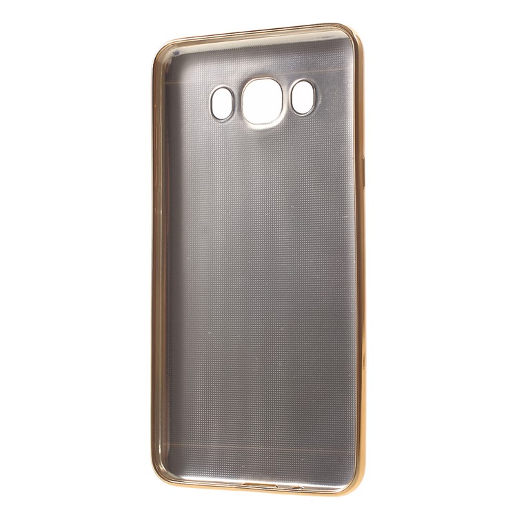 Lychee Grain Leather Coated Plating TPU Case for Samsung Galaxy J7 (2016) - Black-4