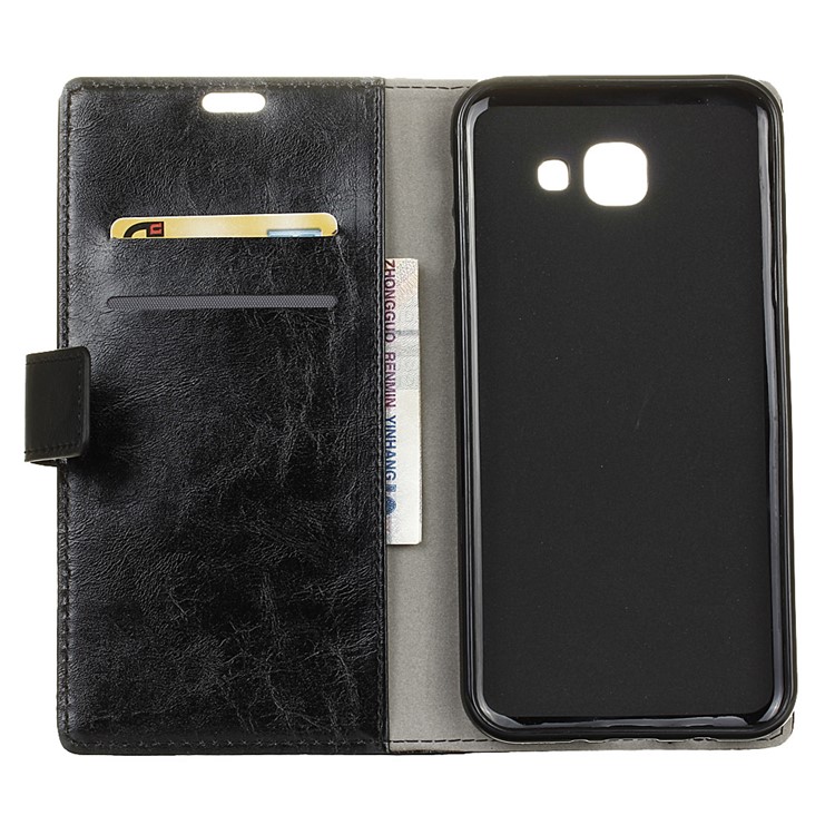 Crazy Horse Leather Wallet Case for Samsung Galaxy A8 (2016) - Black-3