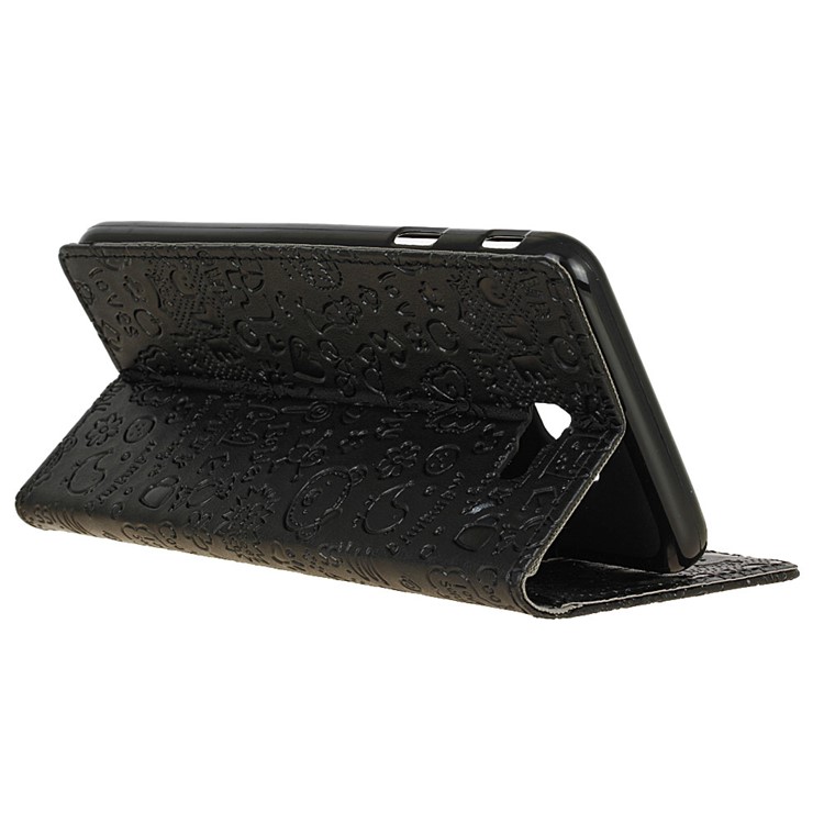 Cartoon Graffiti Stand Wallet Leather Case for Samsung Galaxy On8 - Black-5