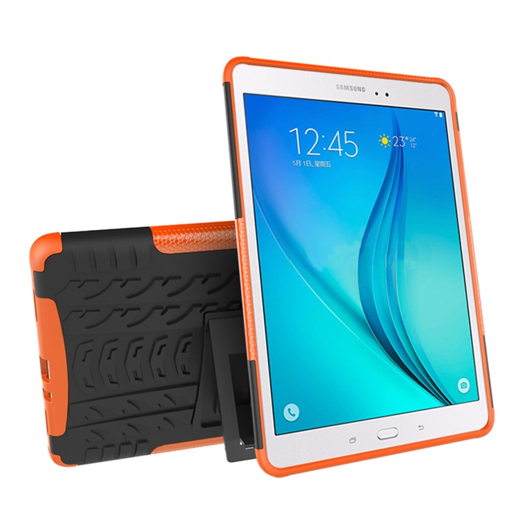 

Tire Pattern PC + TPU Kickstand Combo Cover for Samsung Galaxy Tab A 9.7 T550 T555 - Orange, Galaxy Tab A 9.7