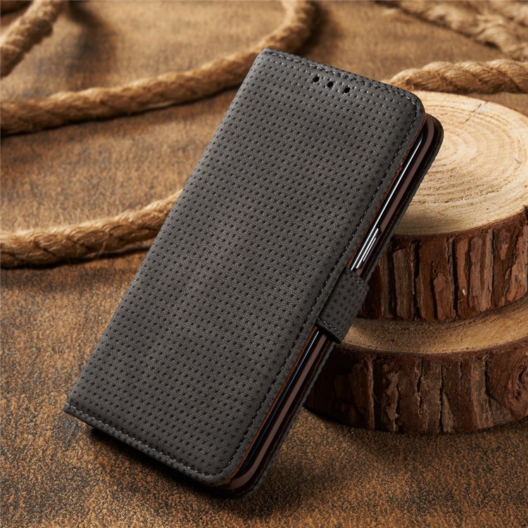 Mesh Heat Dissipation Retro Leather Wallet Stand Case for Samsung Galaxy S7 G930 - Grey-14