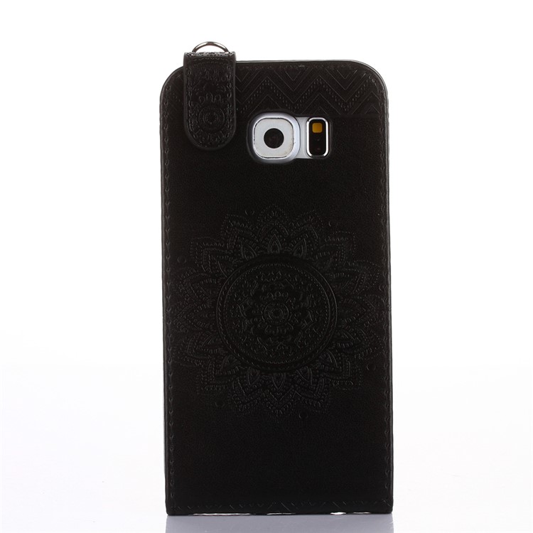 Mandala Flower Vertical Flip Stand Leather Card Slot Case for Samsung Galaxy S7 G930 - Black-2