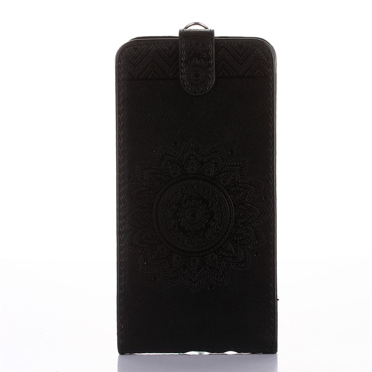 Mandala Flower Vertical Leather Stand Case for Samsung Galaxy J5 (2016) SM-J510 - Black-1