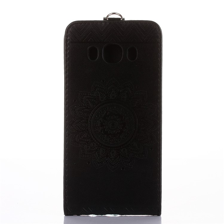 Mandala Flower Vertical Leather Stand Case for Samsung Galaxy J5 (2016) SM-J510 - Black-2
