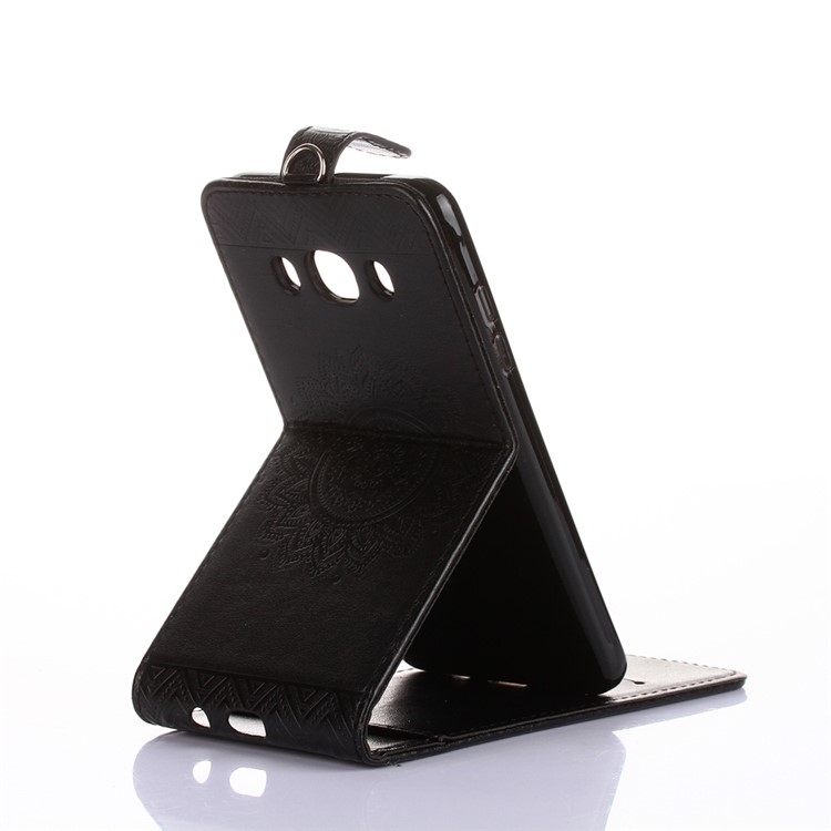 Mandala Flower Vertical Leather Stand Case for Samsung Galaxy J5 (2016) SM-J510 - Black-3