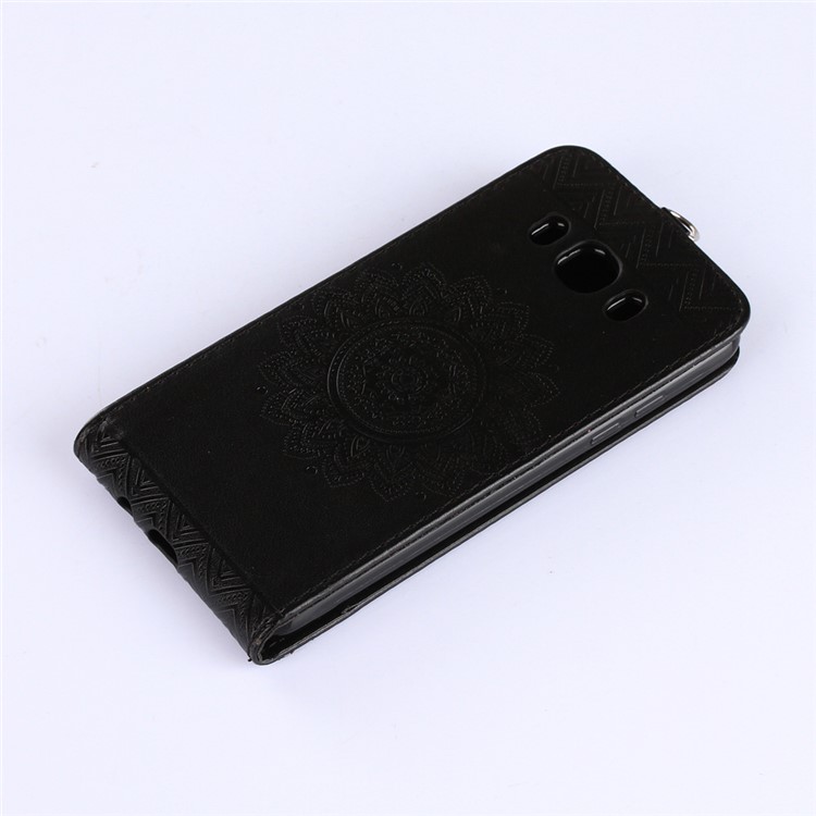 Mandala Flower Vertical Leather Stand Case for Samsung Galaxy J5 (2016) SM-J510 - Black-4