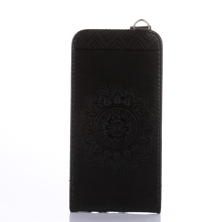 Mandala Flower Vertical Flip Stand Leather Case for Samsung Galaxy A3 SM-A310F (2016) - Black-1