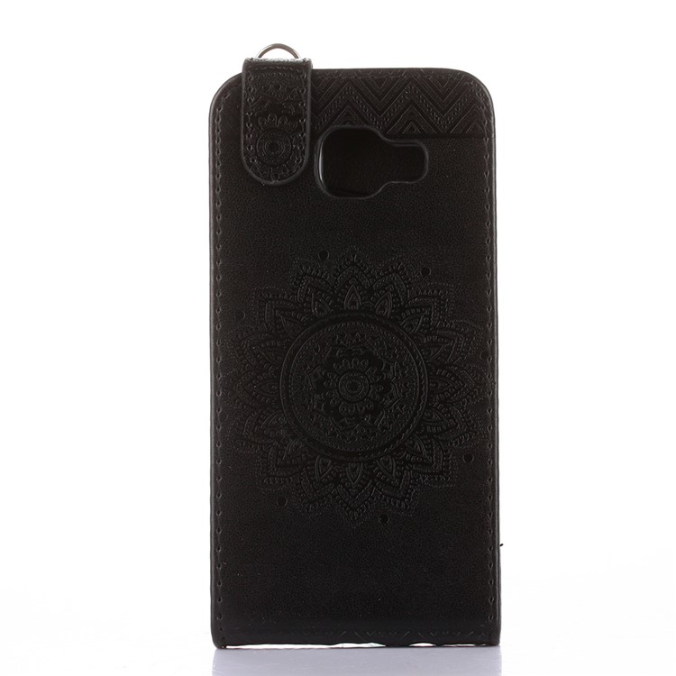 Mandala Flower Vertical Flip Stand Leather Case for Samsung Galaxy A3 SM-A310F (2016) - Black-2