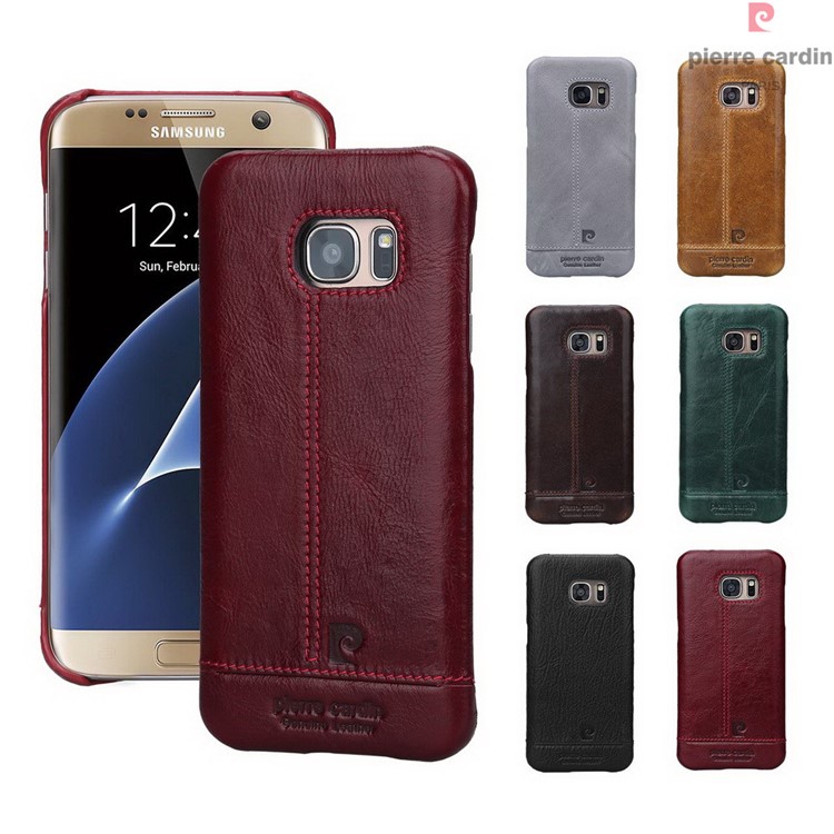 PIERRE CARDIN Genuine Leather Coated Hard Case for Samsung Galaxy S7 G930 PCL-P03 - Black-10