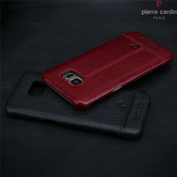 PIERRE CARDIN Genuine Leather Coated Hard Case for Samsung Galaxy S7 G930 PCL-P03 - Black-11